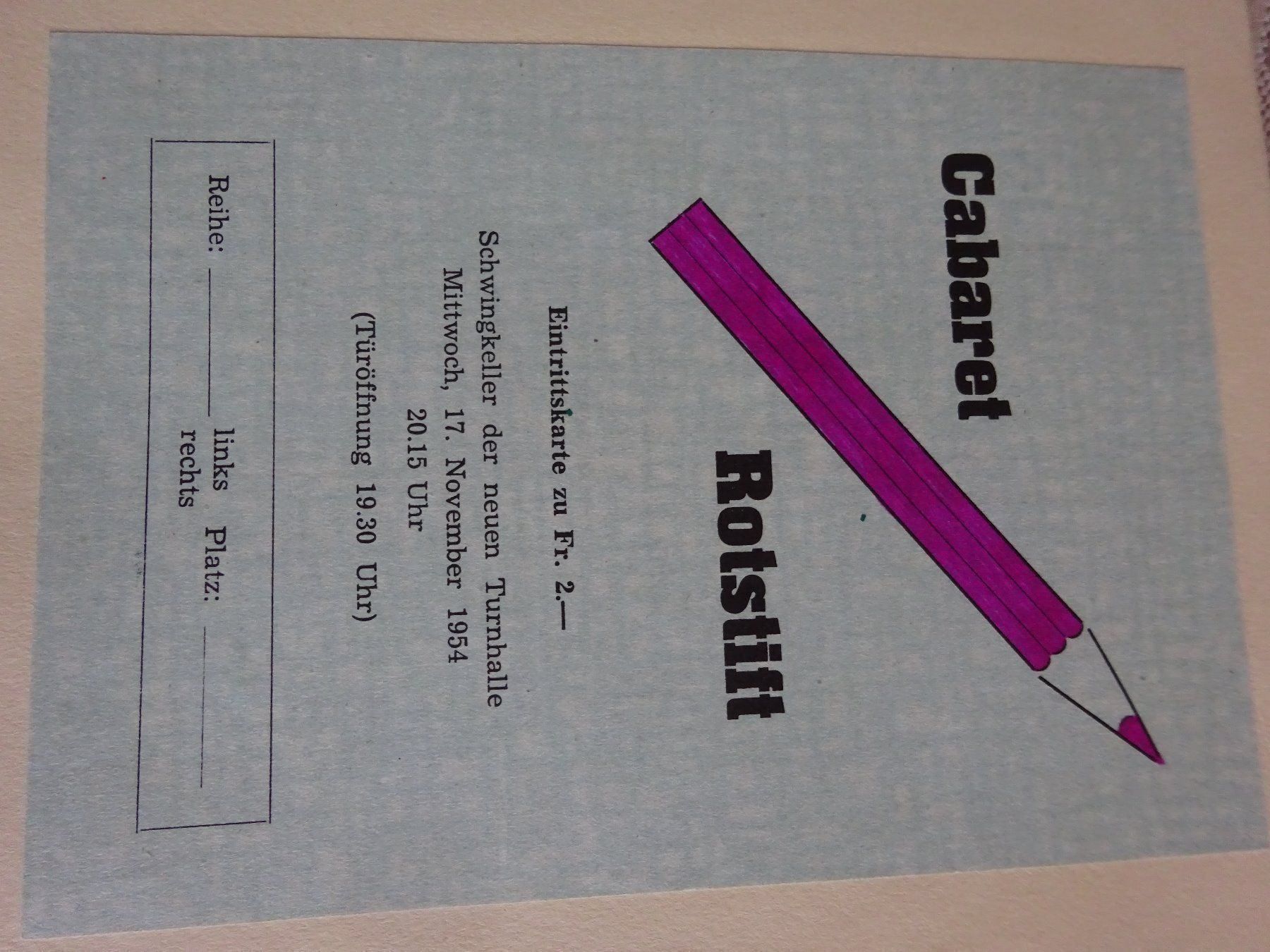 Foto & Immagini: Kabaret Rotstift / Album Programm – Usato da Esslingen venduto da eintagammeer 9
