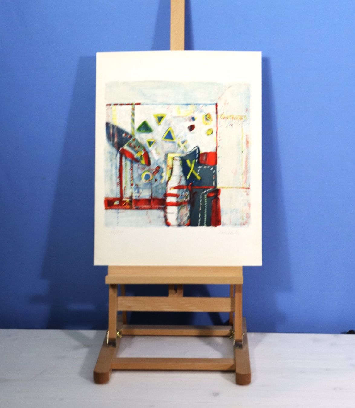 Grafica & Litografie: Farblithographie "Stillleben", unleserlich handsigniert – Usato da Zug venduto da Kunst-Fundgrube 4