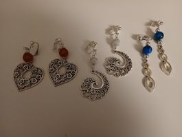 3 Paar Ohrclips Handarbeit