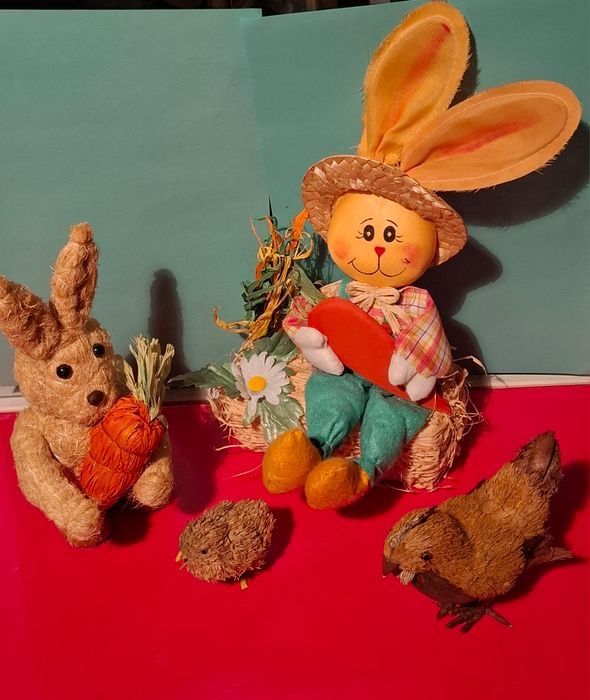 Osterdeko Set Hase Henne Küken aus Stroh (Neu (gemäss Beschreibung)) in ...