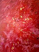 Neu! XL Gemälde rot „Korallener Sonnenuntergang" 100 x 80 cm