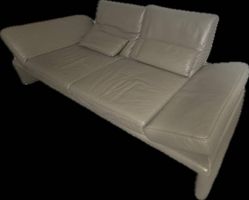 2er Sofa Leder mit Fussbank