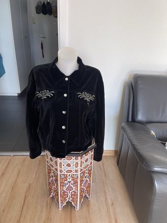 Veste vintage Vera Mont velours noir 40 très bon état