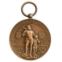 Schützenmedaille NE 1898 Neuchâtel Neuenburg Eidg. Schützenf