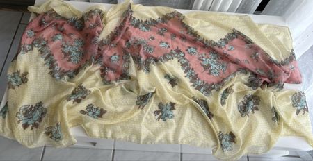 Scarf 100% Viscose floral print pink yellow new
