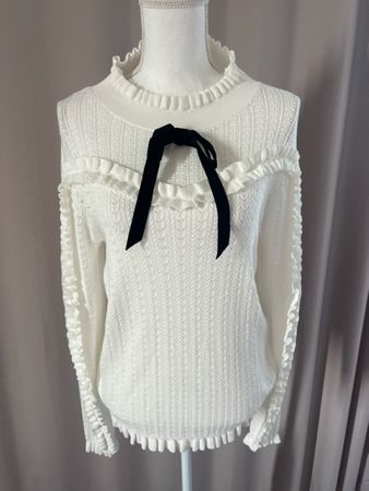 Madeleine Pullover, creme weiss, Schleife, Gr. 40/42 top