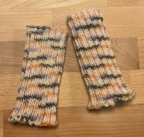 Pulswärmer 👐 Beige/Bunt - handgestrickt - Schurwolle - NEU