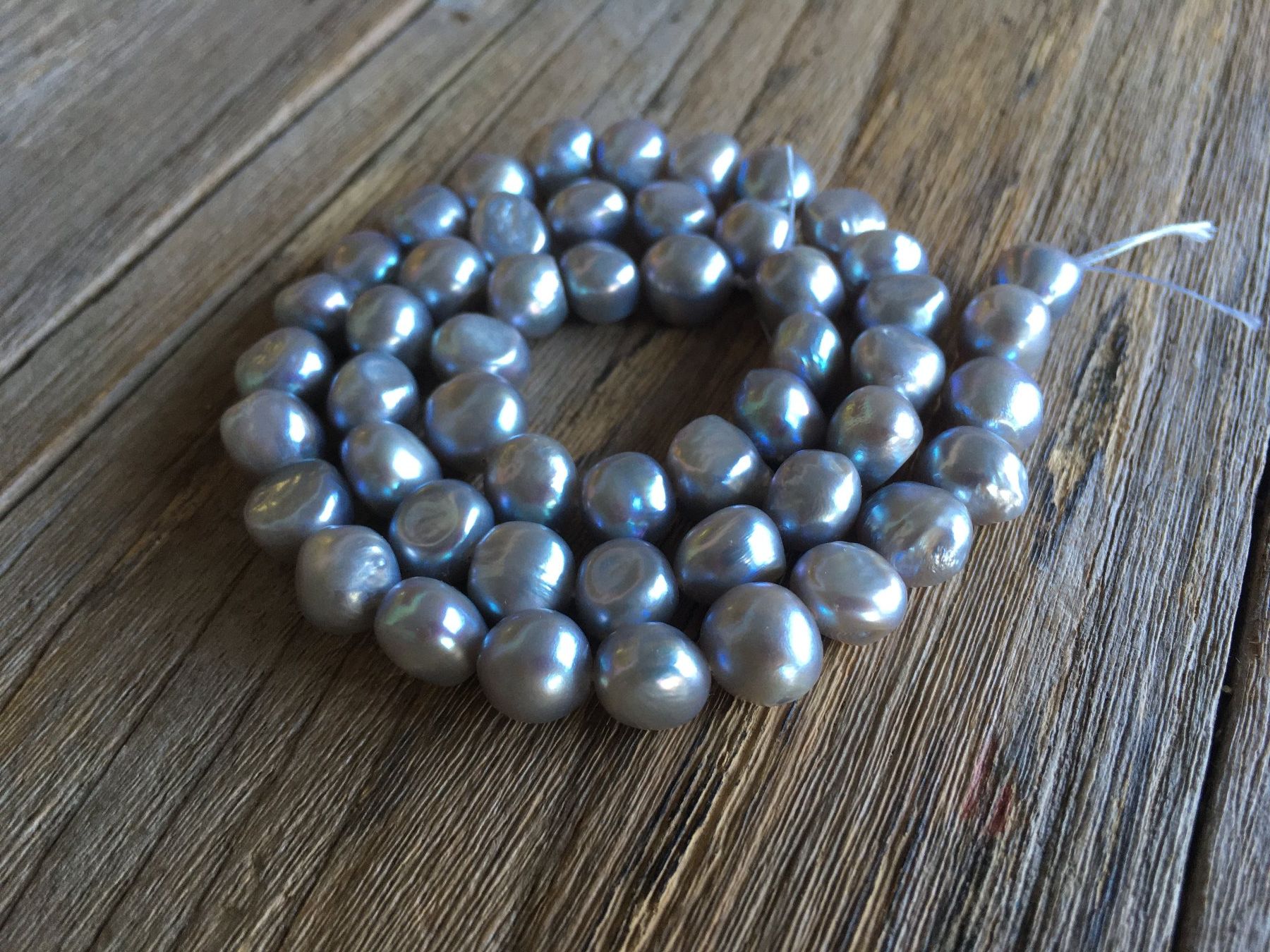 Colliers: SÜSSWASSERPERLEN  SILBER ca. 8x7mm  LÄNGE 41cm – Neuf avec emballage d'origine à Aesch ZH par LiquidAktion 1