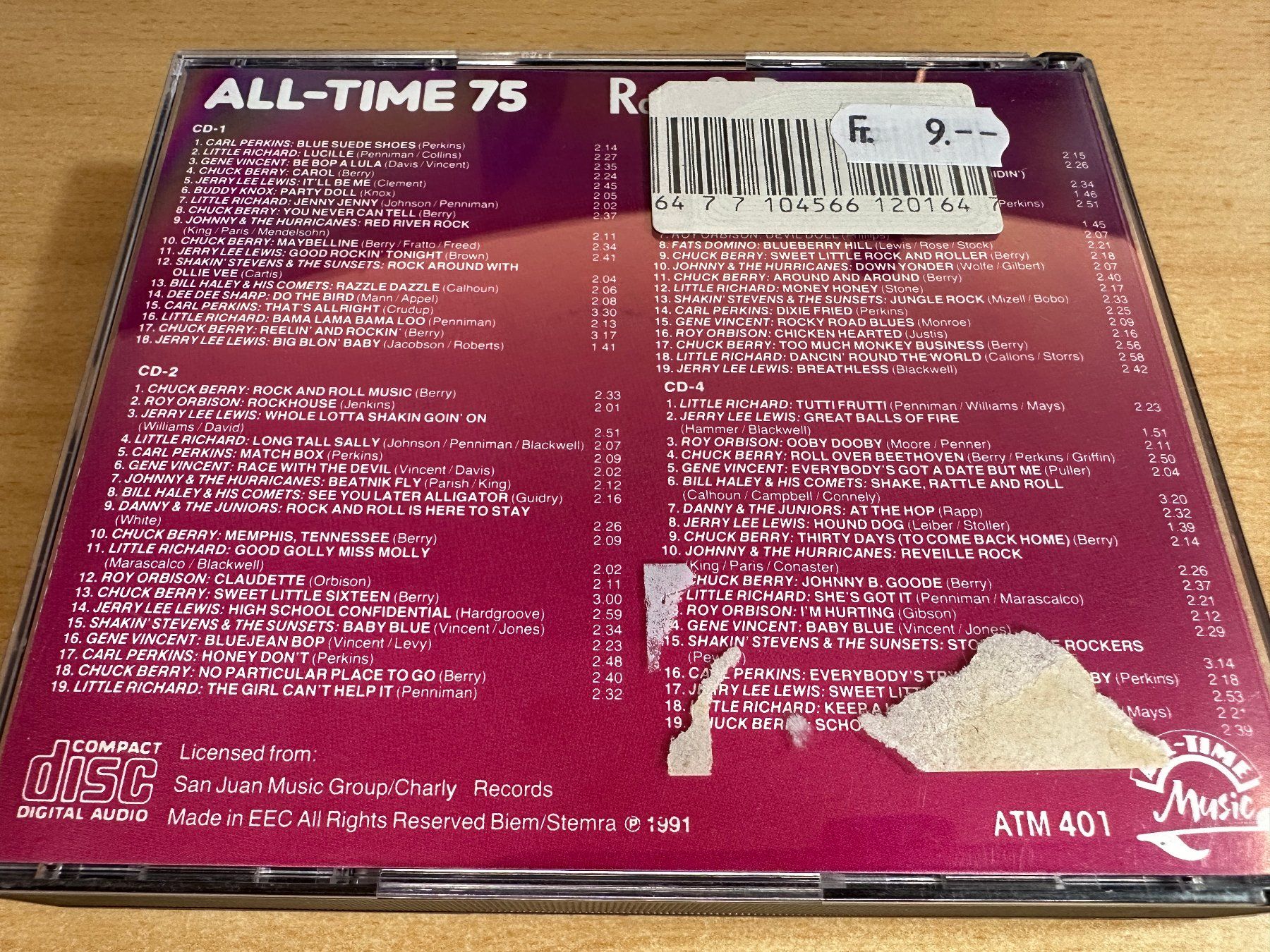 CDs: Various – 75 All Time Rock And Roll Hits - 4 CD – Gebraucht aus Rikon im Tösstal von Alpenmutz 1