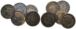 2 Rappen Lot 1850+1914+1919+1937+1938