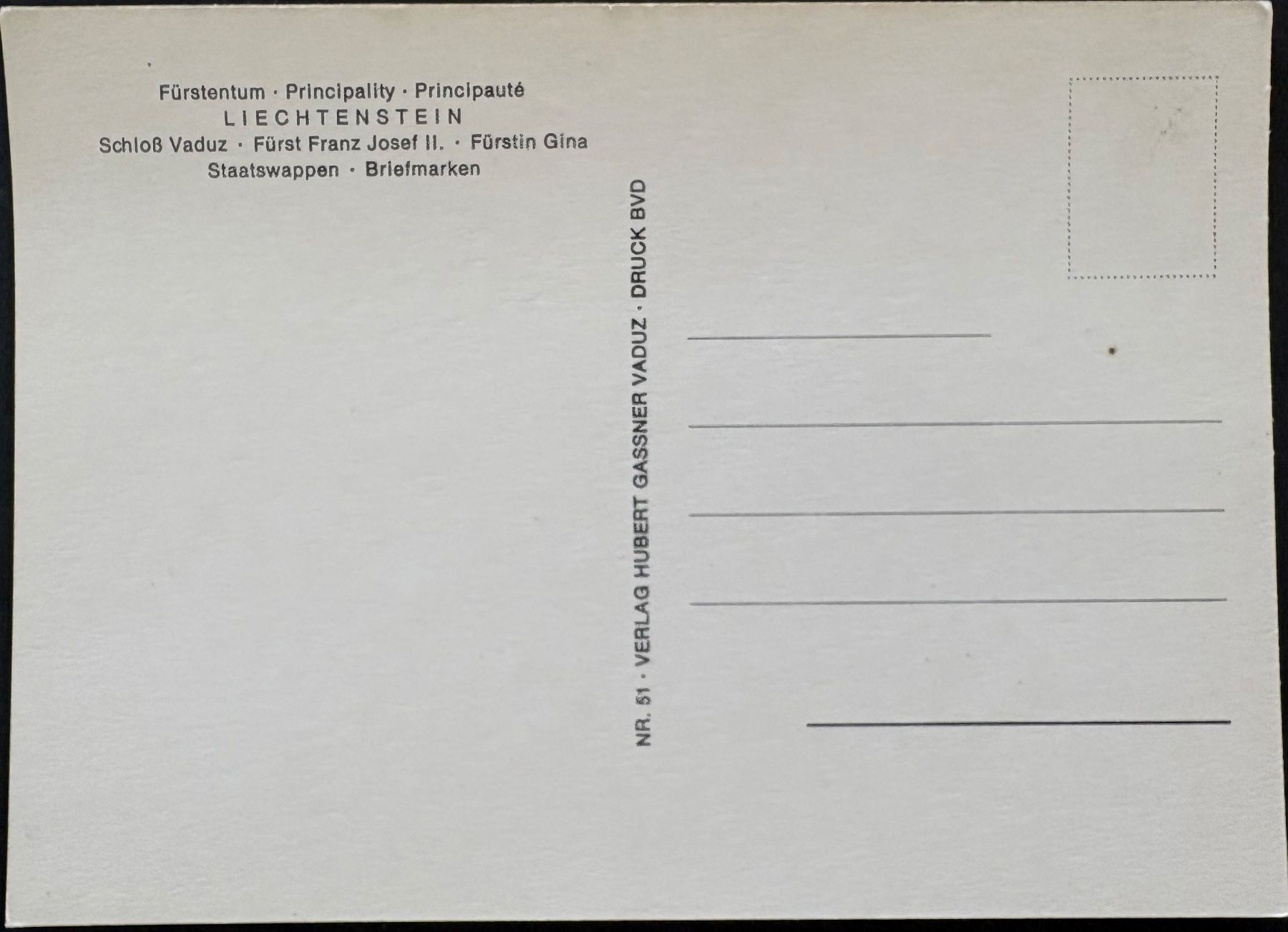 Cartoline postali: Postkarte Liechtenstein – Nuovo (secondo la descrizione) da Schaan venduto da Hrberger 1