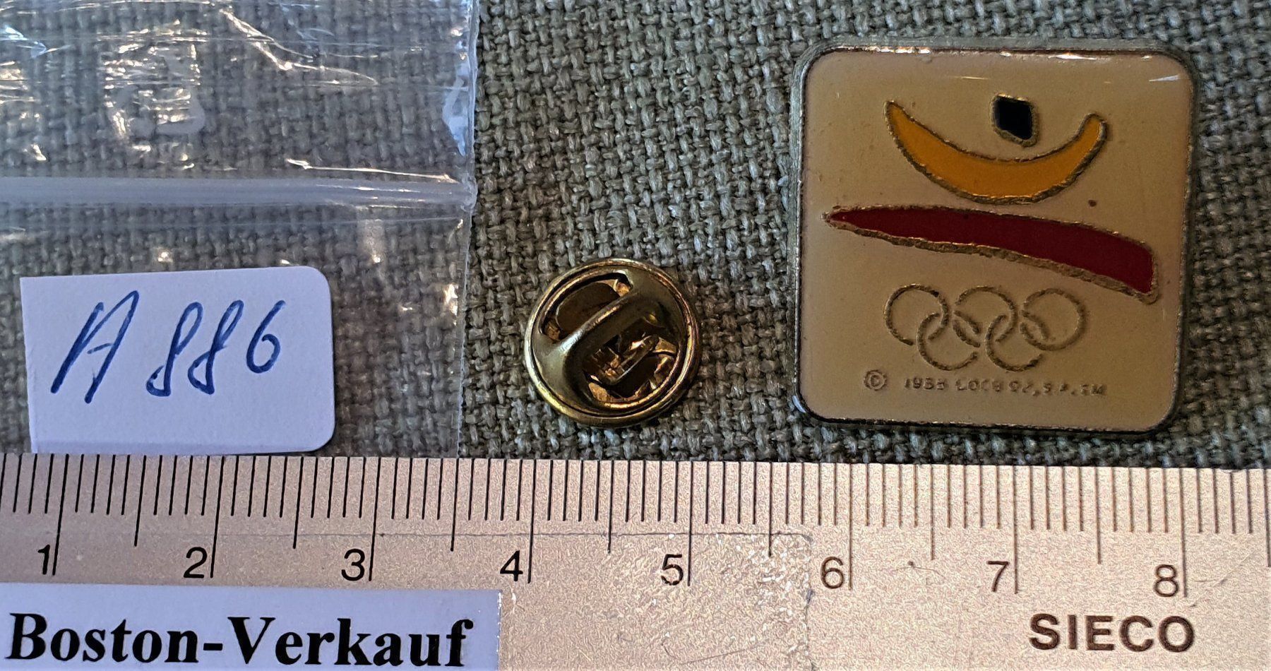 Plaketten & Abzeichen: H886  Pin Olympiade Barcelona Spanien 92 – Gebraucht aus Reinach BL von Boston-Verkauf 1