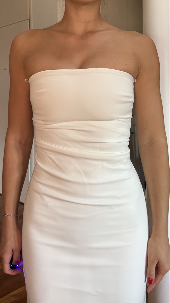 Zara Vestiti: White Strapless Midi Dress Size S – Nuovo (secondo la descrizione) da Zürich venduto da eli_t8nw 1