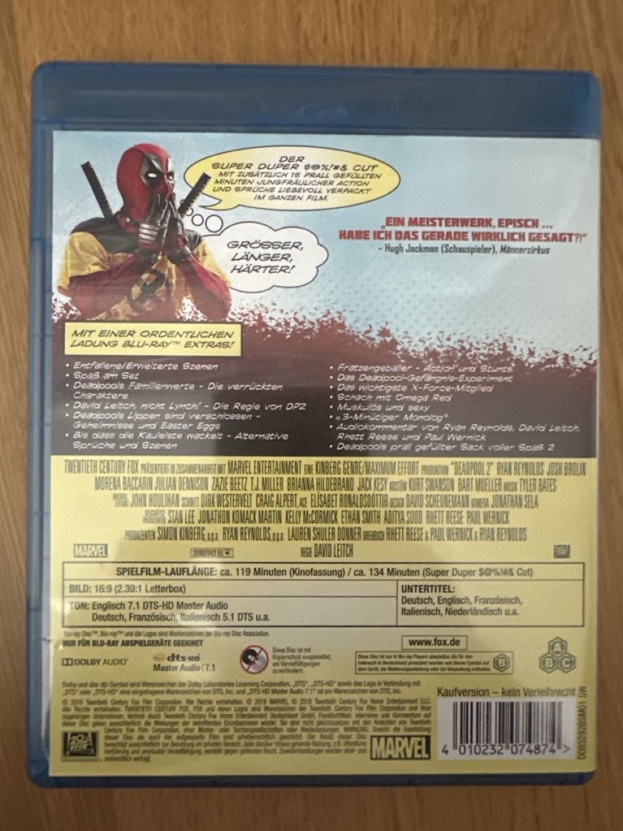 Alle DVDs: Blu-ray Deadpool 2 Super Duper Cut neuwertig – Neu (gemäss Beschreibung) aus Hochdorf von Blitzman83 1