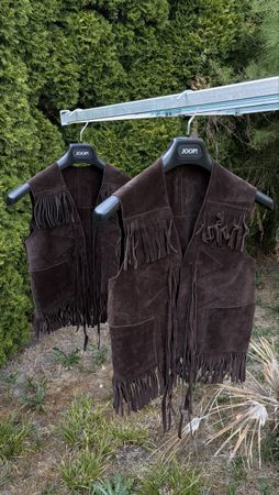 Wildleder Weste/ Gilet mit Fransen im Westernstil neuwertig