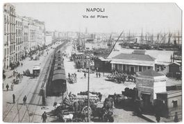 Napoli Via Piliero Zug Schiffe Karren