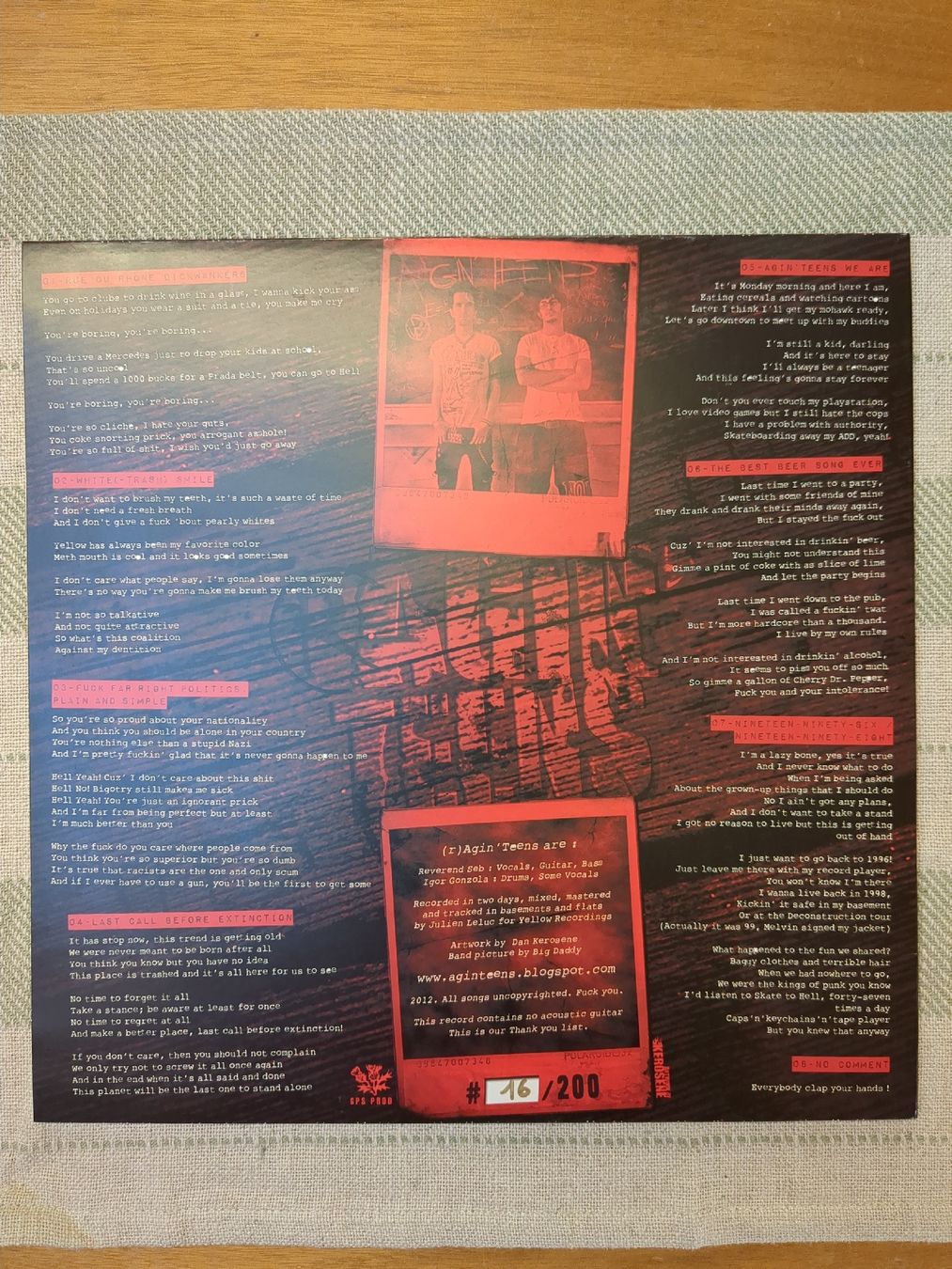 Dischi in vinile: Ragin' Teens – Nuovo (secondo la descrizione) da Euseigne venduto da Barbichette 1