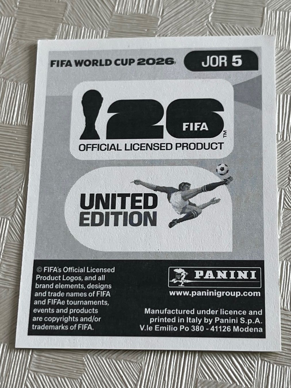 Panini Carte collezionabili: Panini Fifa Word Cup 2026 JOR 5 – Usato da Winterthur venduto da Numero1 1