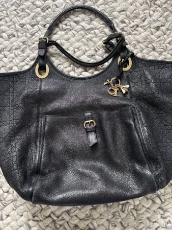 Dior vintage Handtasche Leder Shopper, schwarz