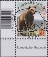 2008, Nr.1296 "Pro Natura" mit ET-Voll-Stempel + ECKTABS.