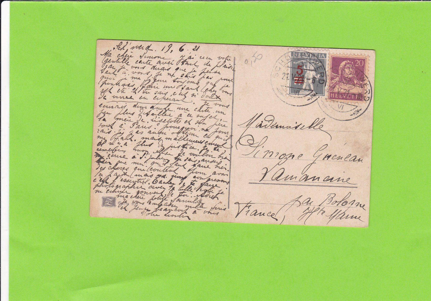 Cartoline postali: ab Schönenwerd 1921---Landschaft, Birken – Usato da St. Peterzell venduto da neckertal 1