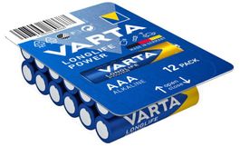 12 x Varta Alkaline Longlife AAA, LR03 Ablaufdatum: 12.2032