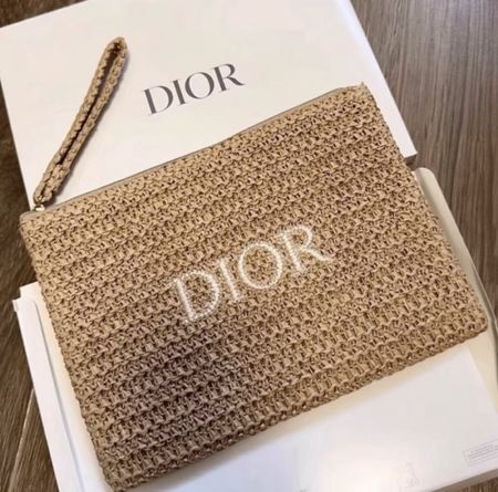 Dior Straw Clutch Bag
