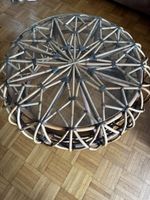 Couchtisch Rattan Glas rund guter Zustand