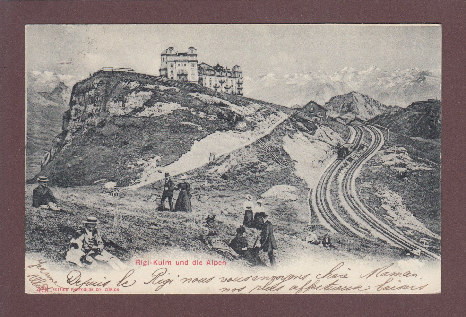 Cartoline postali: RIGI-KULM - Leute - 1904 – Usato da Pully venduto da nicecards