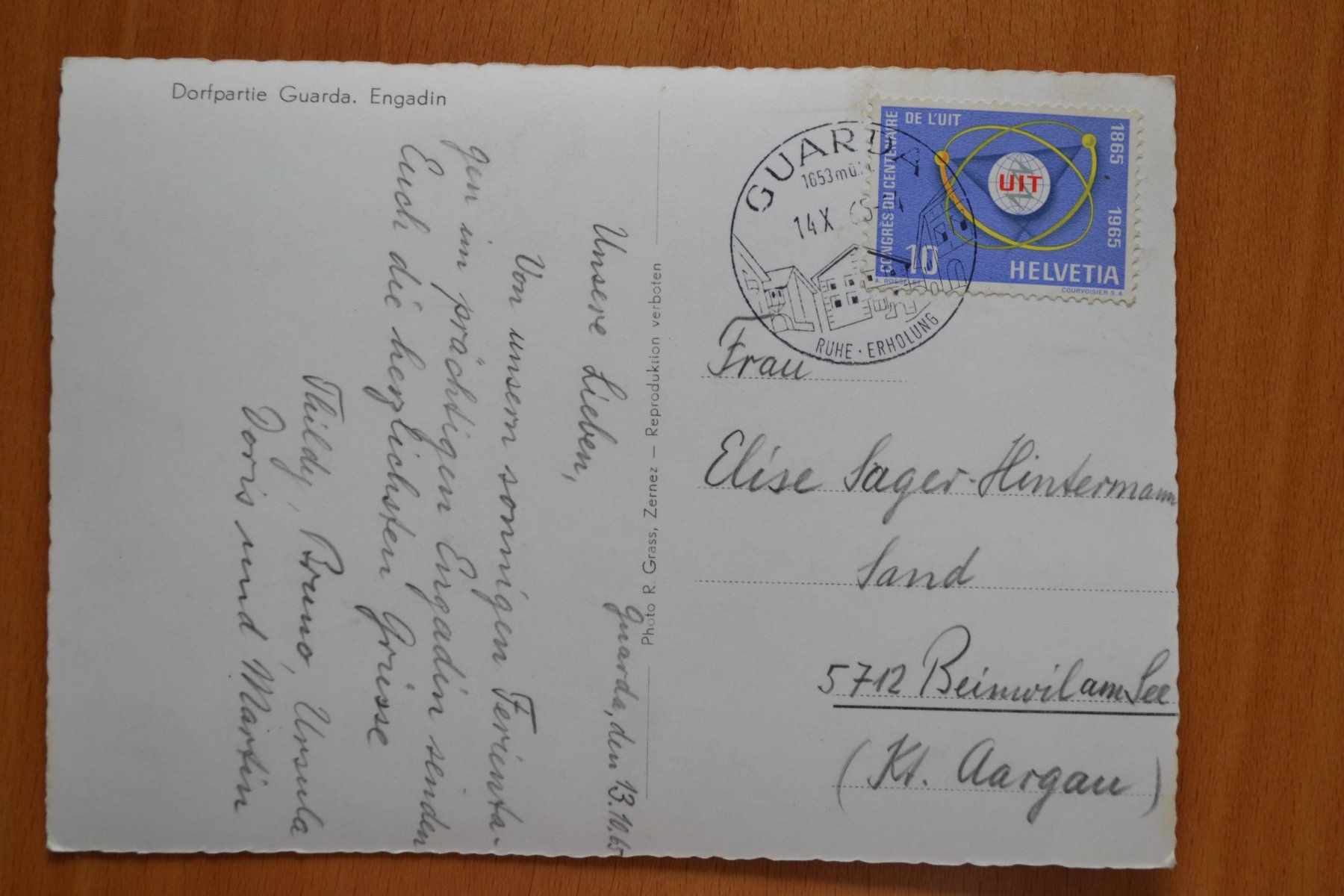 Cartoline postali: AK Guarda GR – Usato da Beinwil am See venduto da kajak55 1