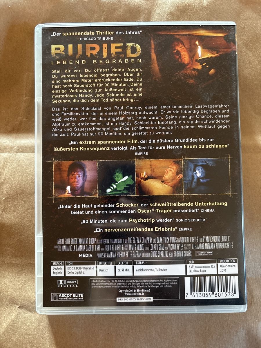 Tutti i DVDs: Buried - Lebend Begraben (2204) – Usato da Ruswil venduto da Slivio_ 1