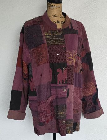 Patchwork Jacke im Ethno-Stil, Gr. L/XL