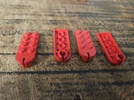lego 3491 lot de 4 pièces Red Plate, Modified 2 x 5