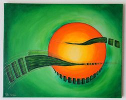 Sonnenbild Acryl auf Leinwand 50x40x2cm