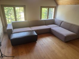 Ecksofa Weiler Möbel Upper East Stoff braun 