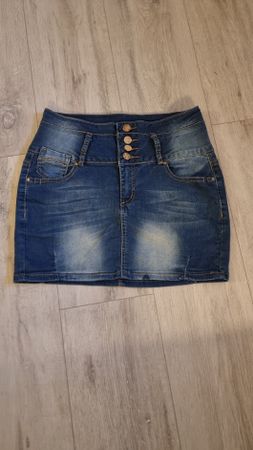 Stylischer Jeans Minirock Gr. S