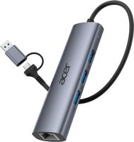 acer USB-C/A Hub – 3× USB 3.0 + Gigabit LAN, Aluminium