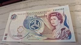 Note 5 Pounds Isle of Man Government Queen Elizabeth Castle