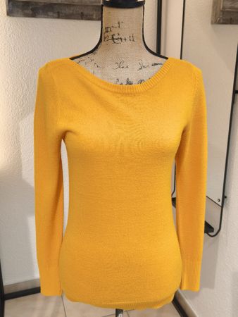 Damen Pullover gelb langarm Rundhalsausschnitt guter Zustand