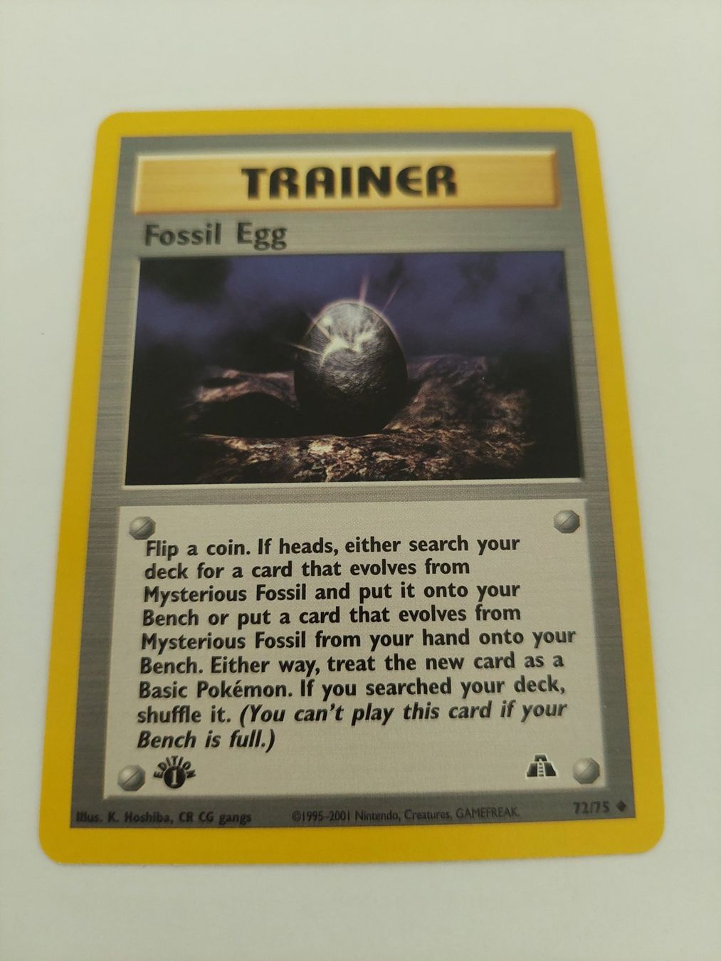 Pokémon Sammelbilder & Trading cards: Fossil egg 1. Edition aus Neo Entdeckung 72/75 – Gebraucht aus Köniz von 1.Edition