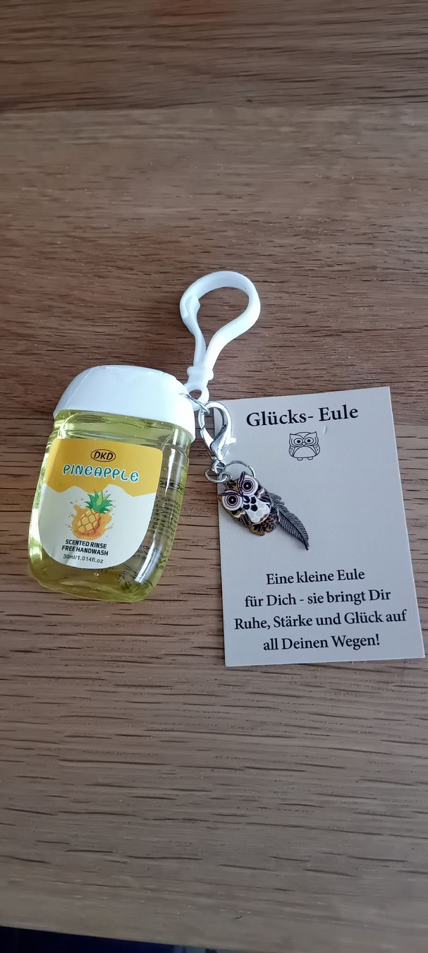 Pulizia & Igiene: Desinfektionsmittel mit Eulen Anhänger Neu – Nuovo (secondo la descrizione) da Burgdorf venduto da carodesign1