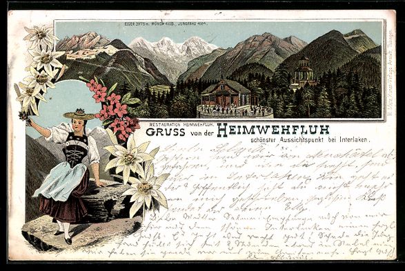 Cartes postales: Litho Heimwehfluh, Restaurant und Aussic – D'occasion à Berlin par bartko-reher