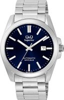 🇯🇵®Q&Q Citizen Herrenuhr Edelstahl Blau Automatik 5ATM NEU