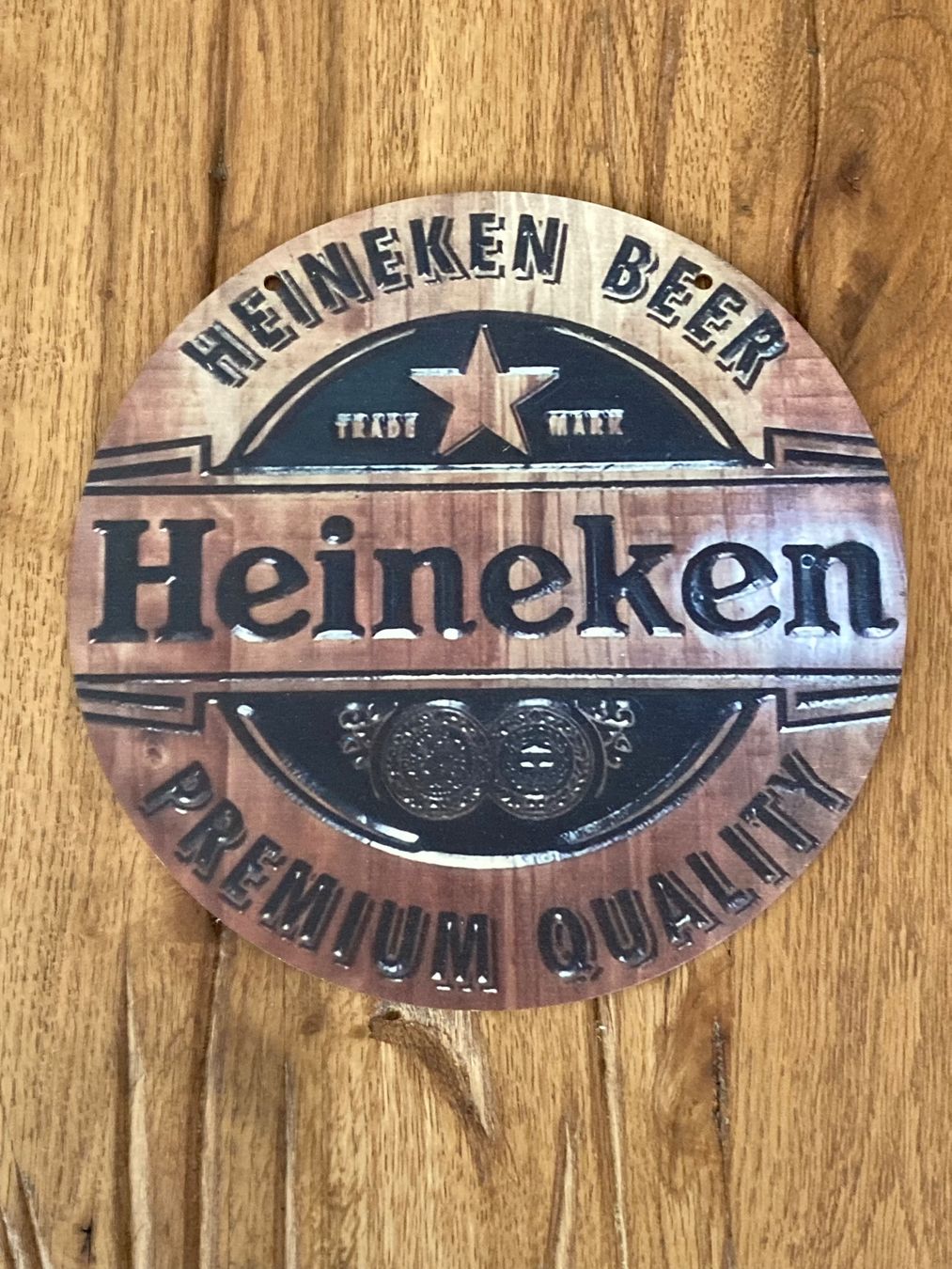 Bevande alcoliche: Heineken / Schönes Holzschild / neu – Nuovo e nell'imballaggio originale da Bremgarten AG venduto da Eurotiz