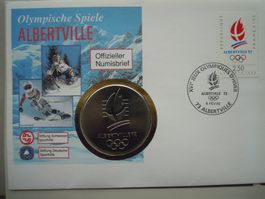 Münzbrief Olympische Spiele Albertville