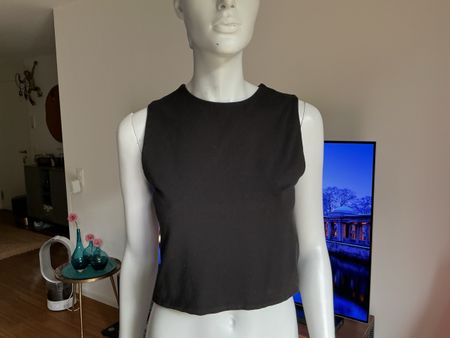 Zara ärmelloses Oberteil schwarz Baumwolle (Grösse M)