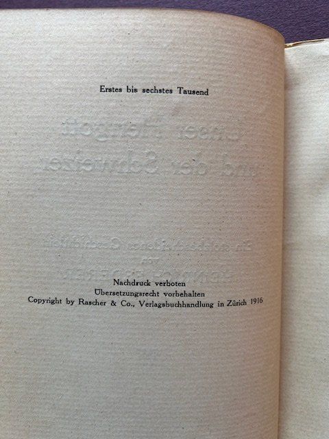 Libri: Heinrich Federer, Unser Herrgott und der Schweizer, EA – Usato da Bern venduto da oregonzwei 2