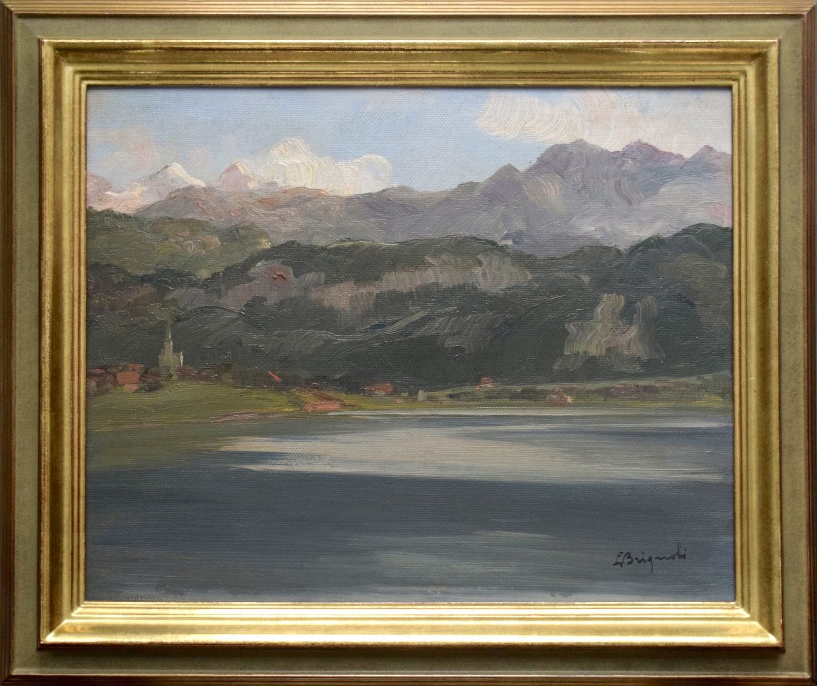 Dipinti: TOP Luigi Brignoli Thunersee Eiger Jungfrau Berner Oberland – Usato da Zürich venduto da Kunstvoll 1