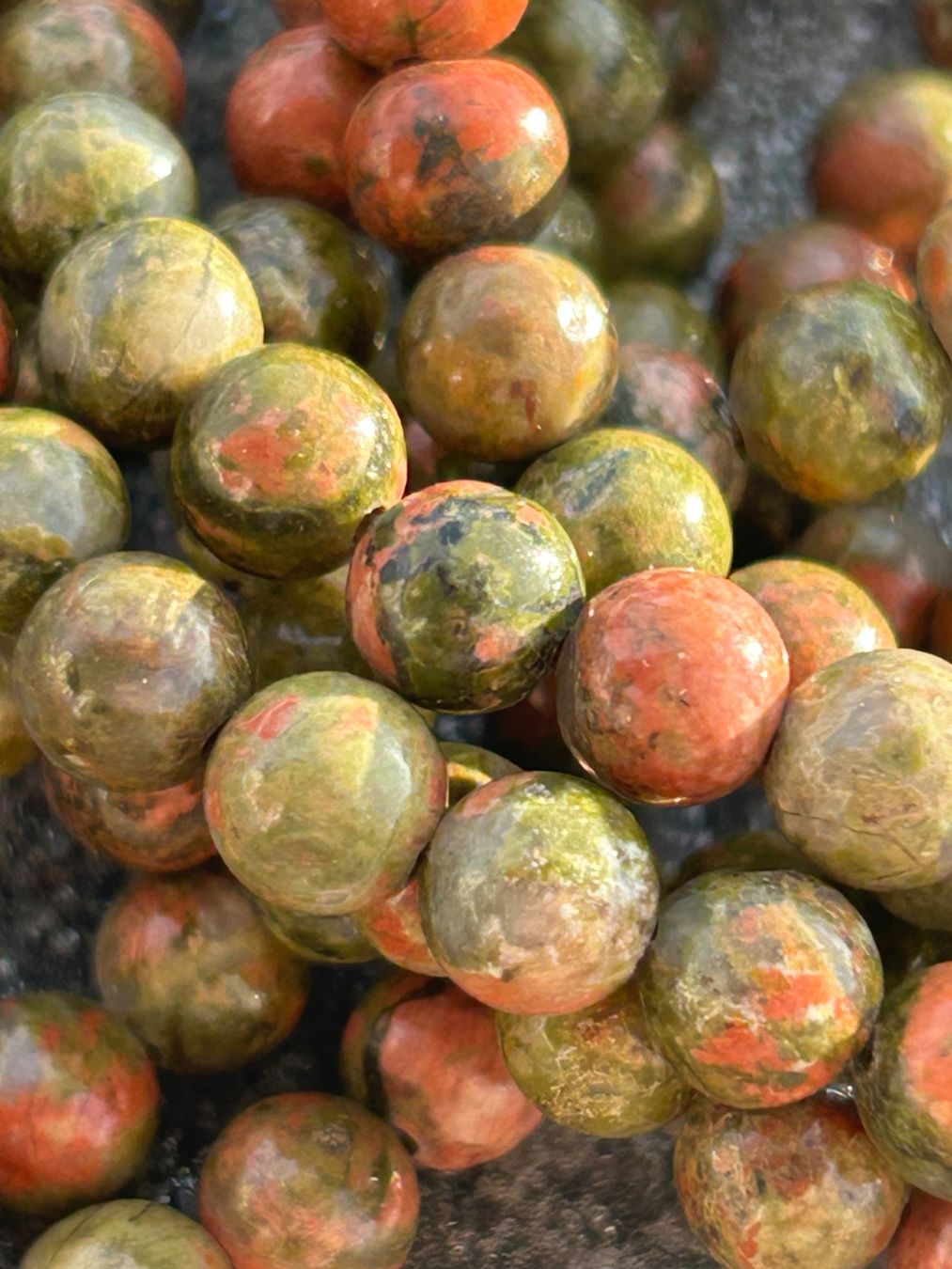 Pietre preziose: Strang echte Unakit beads 6 mm – Nuovo e nell'imballaggio originale da Niederrohrdorf venduto da Ytobi 1