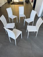 6 Esszimmerstühle weiss Kunstleder guter Zustand
